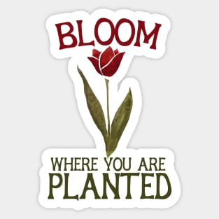 Bloom where you are planted tulip Sticker